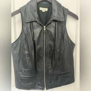 Ann Taylor size Medium leather vest / very good condition
